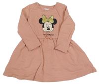 Starorůžové teplákové šaty s Minnie C&A
