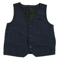 Tmavomodro-čierna spoločenská vesta