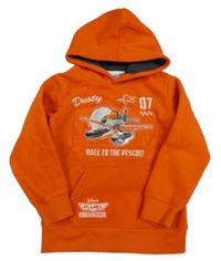 Červená fleecová mikina s letadlem a kapucí C&A