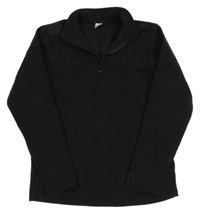 Čierna fleecová funkčná mikina Decathlon