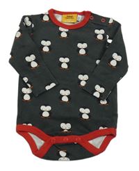 Tmavosivé body s tučňáky