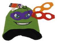 Nové - zelená pletená zateplená čepice - Želva Ninja George