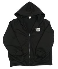 Čierna prepínaci mikina s nášivkou a kapucňou shein