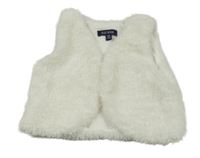 Biela kožušinová podšitá vesta