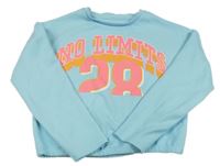 Světlemodrá crop mikina s nápisem Dunnes