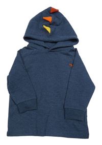 Tmavomodré žebrované triko s kapucí s ostny Next