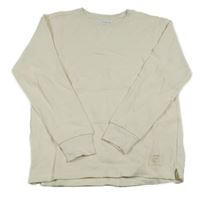 Smotanové rebrované tričko Zara