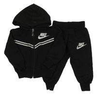 2 set - černá propínací mikina s logem a kapucí + tepláky - Nike 