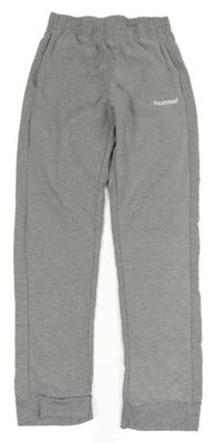 Šedé melírované tepláky Hummel