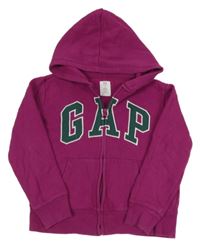 Purpurová propínací mikina s logem a kapucí GAP