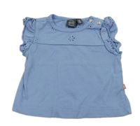 Modré tričko s madeirou 