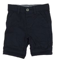 Tmavomodré plátěné chino kraťasy Primark