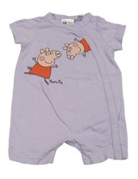 Lila bavlnený kraťasový overal s Peppou H&M