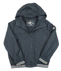 Tmavomodrá šušťáková jarná bunda s kapucňou Nutmeg