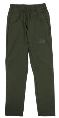 Tmavozelené šusťákové funkční kalhoty s logem The North Face