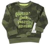 Nové - khaki army mikina s nápisem F&F