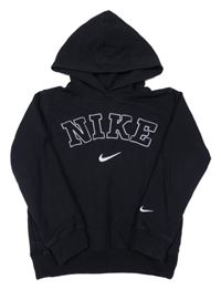 Čierna ľahká mikina s logom a kapucí - Nike