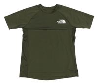 Tmavozelené sportovní funkční tričko s logem The North Face