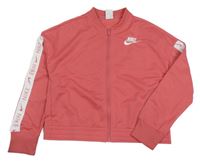 Růžová sportovní propínací mikina s logem Nike