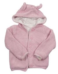 Ružový podšitý prepínaci sveter s kapucňou Mothercare