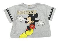Svetlosivé melírované oversize tričko s Mickeym Disney