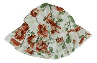 Smetanový květovaný klobouk