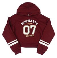 Vínová crop mikina s číslem a kapucí - Harry Potter H&M