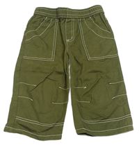 Khaki crop nohavice