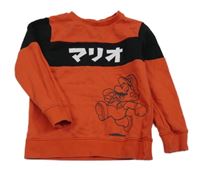 Červeno-čierna mikina s Mariem a znakmi George