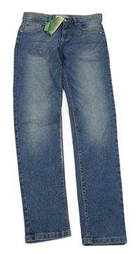 Nové - Modré slim rifle Benetton