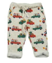 Béžové zateplené tepláky s auty H&M