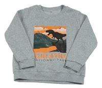 Sivá melírovaná mikina s dinem