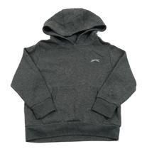 Tmavosivá mikina s logom a kapucňou Slazenger