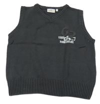 Antracitová svetrová vesta s číslem Tom Tailor