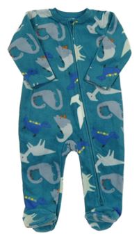 Zelenomodrý fleecový overal s diny Nutmeg