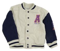 Smetanovo-tmavomodrá baseballová mikina s písmenem Primark