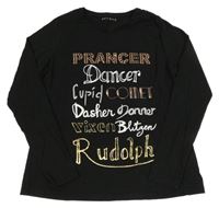 Černé triko s nápisy Nutmeg