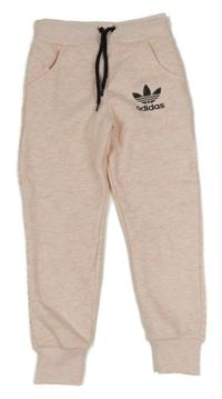 Světlerůžové melírované tepláky Adidas