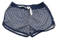 Tmavomodro-bílé vzorované kraťasy Alive