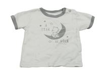 Bielo-sivé tričko s medvedíkom