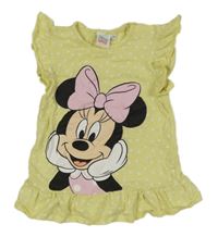 Žlutý puntíkatá šatová tunika s Minnnie Disney