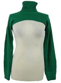 Dámské zelené žebrované svetrové bolerko s rolákem H&M