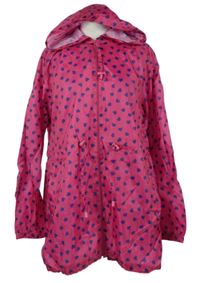 Dámská fuchsiová srdíčkovaná šusťáková parka s kapucí JBC Collection 