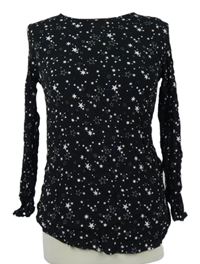 Dámska čierna hviezdičkovaná tehotenské á blúzka H&M