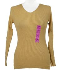 Nové - Dámsky béžový rebrovaný ľahký sveter Primark