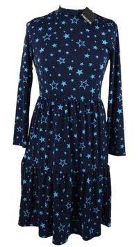 Nové - Dámské tmavomodré hvězdičkované šaty Pieces 