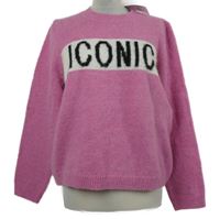 Nové - Dámsky ružový chlpatý vlnený sveter s nápisom Primark