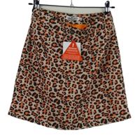 Nové - Dámska ružovo-čierno-červená vzorovaná sukňa Unique21