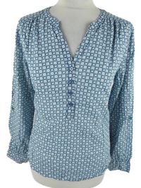 Dámska modro-biela vzorovaná polo blúzka C&A