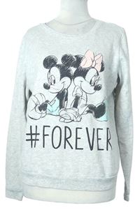 Dámska sivá pyžamová mikina s Mickeym a Minnie Disney + George